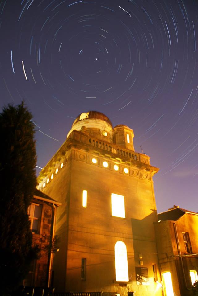 Coats Observatory with star-trail, taken during on